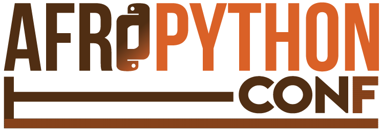 Afropython Conf escrito como estilo do logo do Afropython